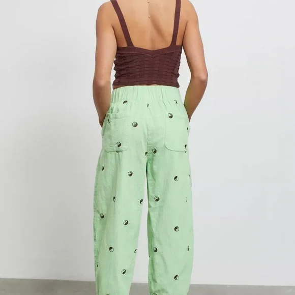 BDG Zaria Embroidered Corduroy Pull On Pant - Picture 2 of 6